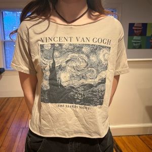 Cut Van Gogh painting crop top